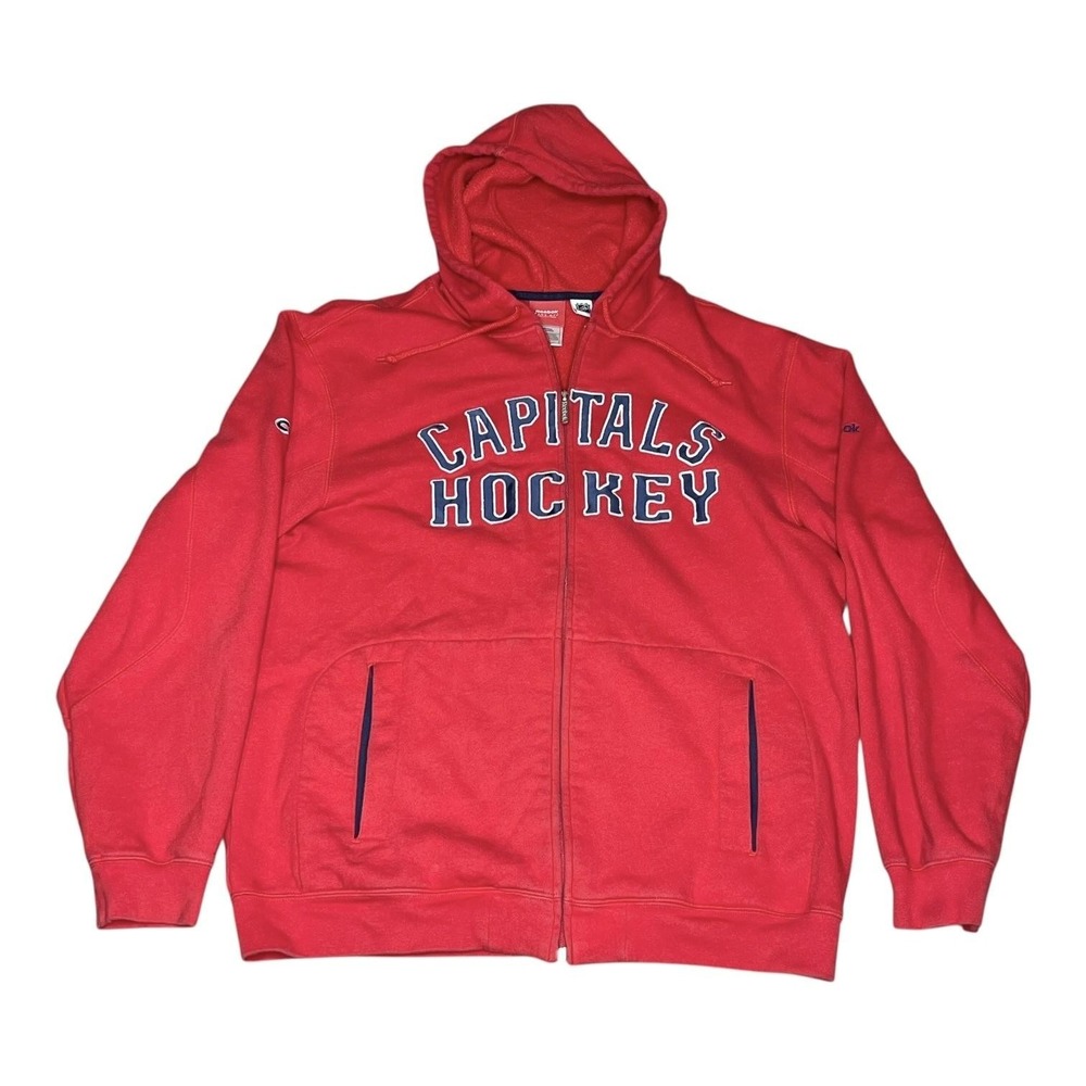 Reebok Washington Capitals NHL‎ Face Off Collection Full Zip Hoodie Red Mens M